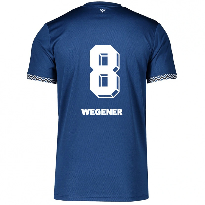 Danxen Donna Maglia Till Wegener #8 Blu Navy Bianco Kit Gara Home 2025/26 Maglietta