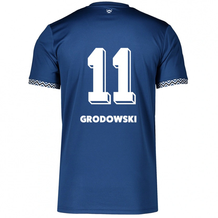 Danxen Donna Maglia Joel Grodowski #11 Blu Navy Bianco Kit Gara Home 2025/26 Maglietta