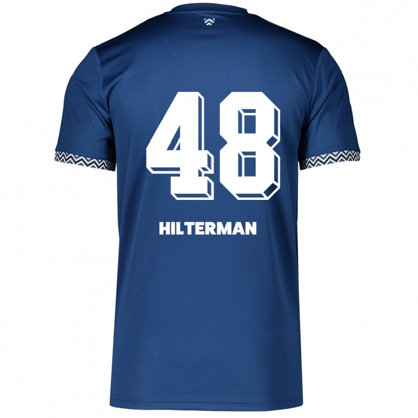 Danxen Donna Maglia Jeredy Hilterman #48 Blu Navy Bianco Kit Gara Home 2025/26 Maglietta
