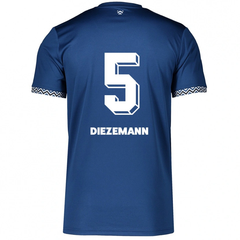 Danxen Donna Maglia Yoost Diezemann #5 Blu Navy Bianco Kit Gara Home 2025/26 Maglietta
