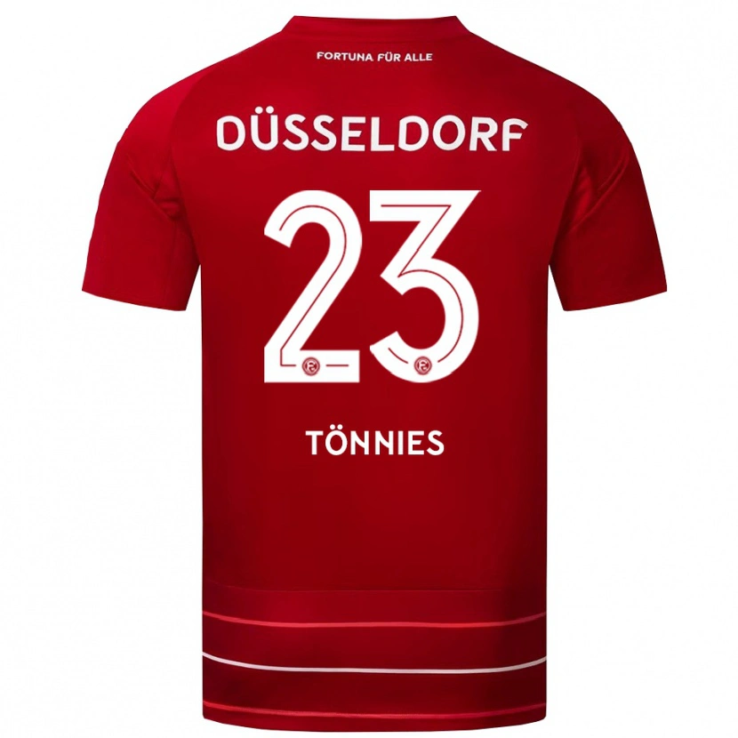 Danxen Donna Maglia Conor Tönnies #23 Rosso Bianco Kit Gara Home 2025/26 Maglietta
