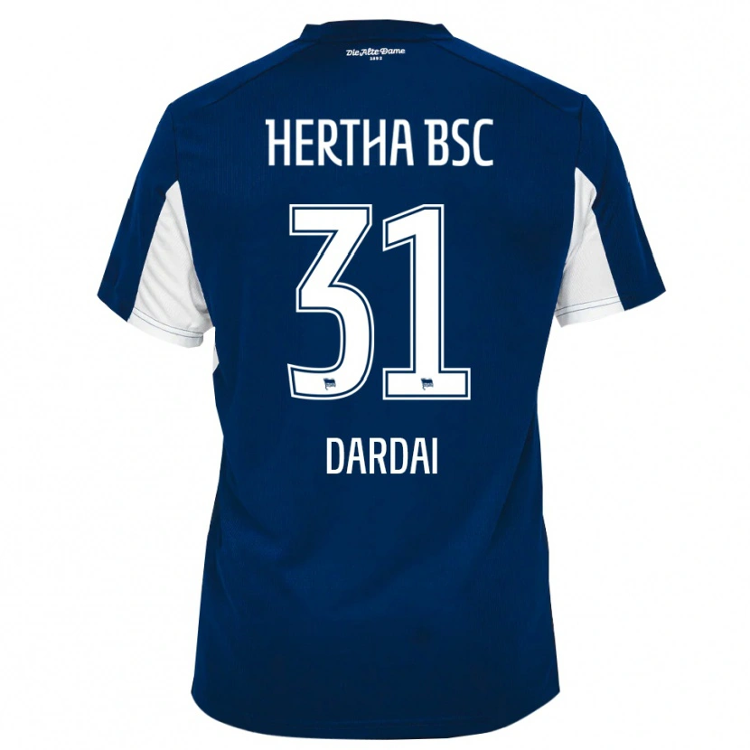 Danxen Donna Maglia Márton Dárdai #31 Bianco Blu Kit Gara Home 2025/26 Maglietta