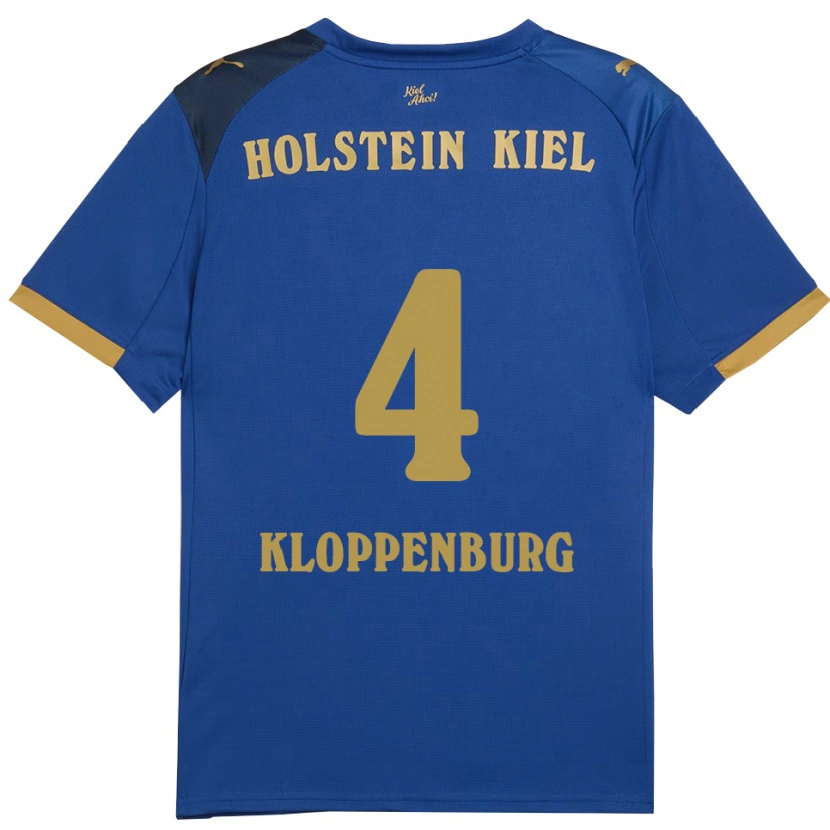 Danxen Donna Maglia Len Kloppenburg #4 Blu Oro Kit Gara Home 2025/26 Maglietta