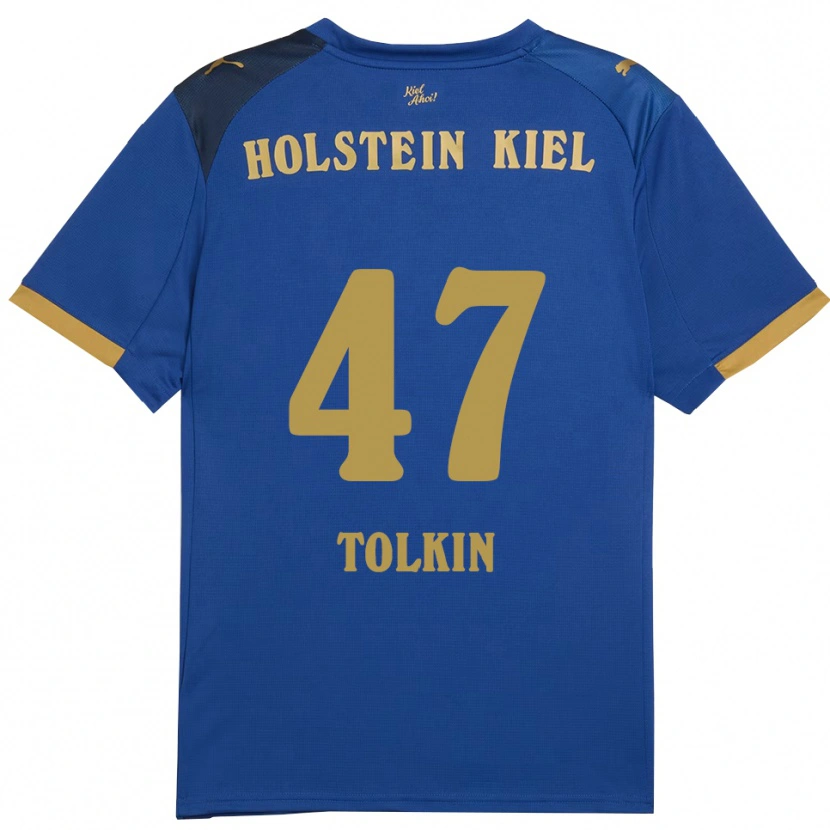 Danxen Donna Maglia John Tolkin #47 Blu Oro Kit Gara Home 2025/26 Maglietta