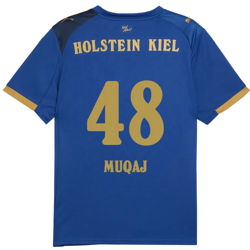 Danxen Donna Maglia Hamza Muqaj #48 Blu Oro Kit Gara Home 2025/26 Maglietta