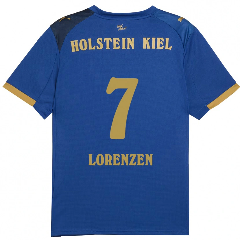 Danxen Donna Maglia Luca Lorenzen #7 Blu Oro Kit Gara Home 2025/26 Maglietta