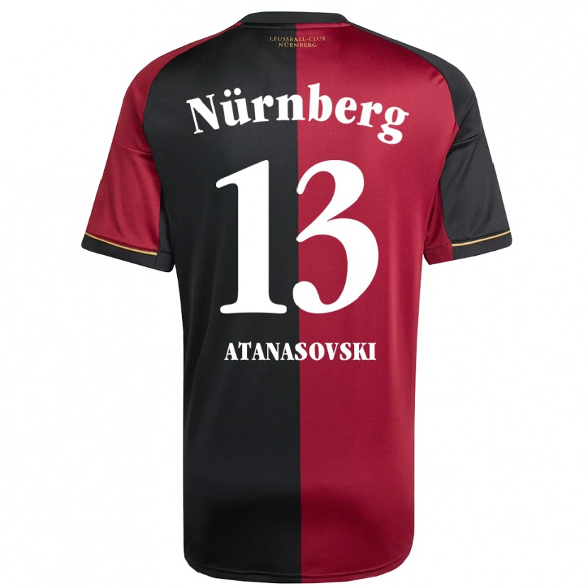 Danxen Donna Maglia Adrian Atanasovski #13 Bordeaux Nero Kit Gara Home 2025/26 Maglietta