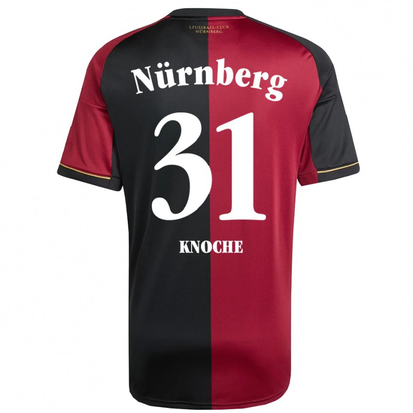 Danxen Donna Maglia Robin Knoche #31 Bordeaux Nero Kit Gara Home 2025/26 Maglietta