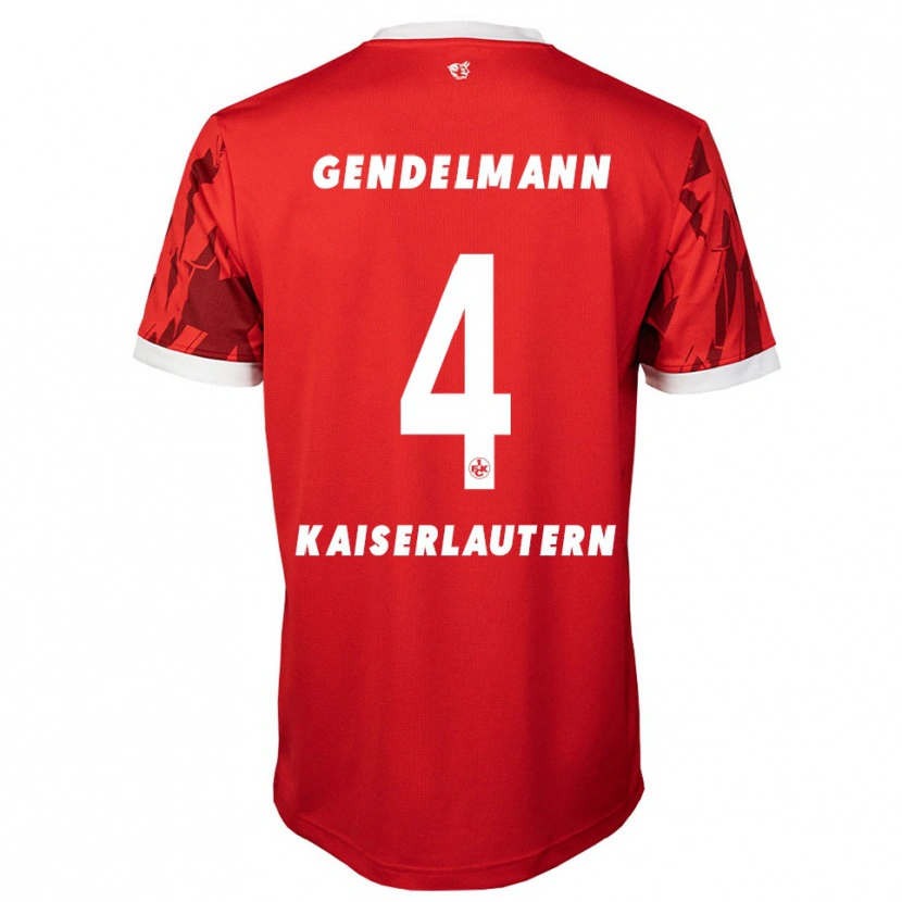 Danxen Donna Maglia Nikita Gendelmann #4 Rosso Bianco Kit Gara Home 2025/26 Maglietta