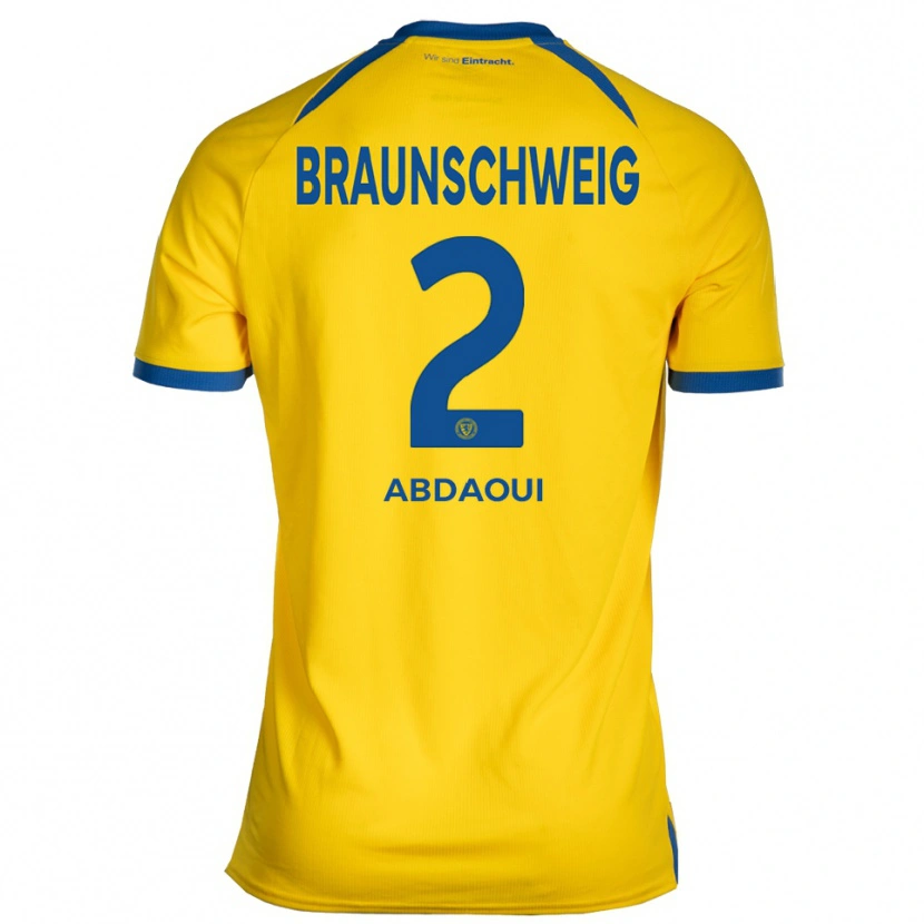 Danxen Donna Maglia Jakin Abdaoui #2 Giallo Blu Kit Gara Home 2025/26 Maglietta