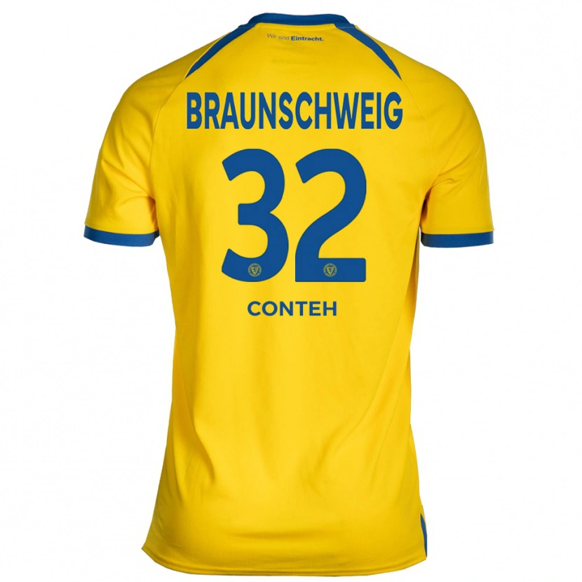 Danxen Donna Maglia Christian Conteh #32 Giallo Blu Kit Gara Home 2025/26 Maglietta