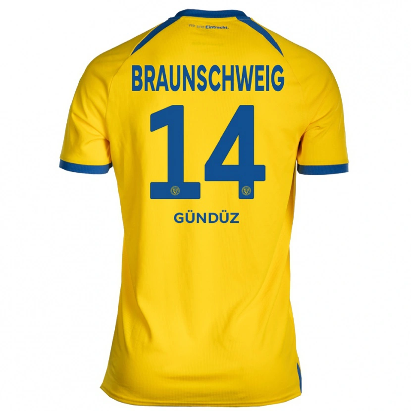 Danxen Donna Maglia Enes Gündüz #14 Giallo Blu Kit Gara Home 2025/26 Maglietta
