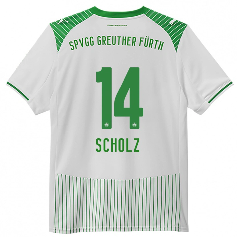 Danxen Donna Maglia Yannick Scholz #14 Bianco Verde Kit Gara Home 2025/26 Maglietta
