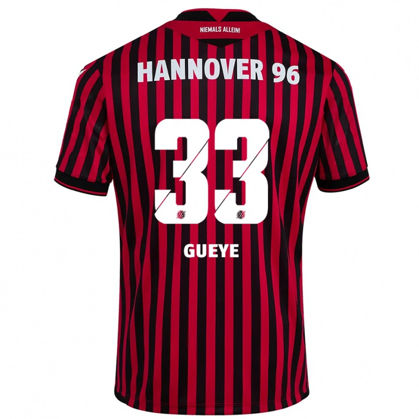 Danxen Donna Maglia Abdoulaye Gueye #33 Rosso Nero Kit Gara Home 2025/26 Maglietta