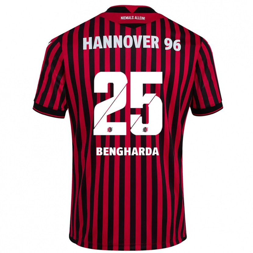 Danxen Donna Maglia Bilal Bengharda #25 Rosso Nero Kit Gara Home 2025/26 Maglietta