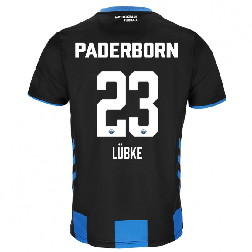 Danxen Donna Maglia Jesper Lübke #23 Nero Blu Kit Gara Home 2025/26 Maglietta