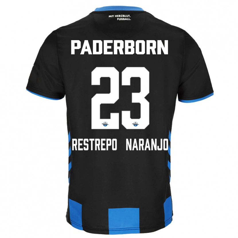 Danxen Donna Maglia Pedro Restrepo Naranjo #23 Nero Blu Kit Gara Home 2025/26 Maglietta