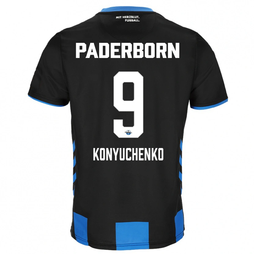 Danxen Donna Maglia Yehor Konyuchenko #9 Nero Blu Kit Gara Home 2025/26 Maglietta