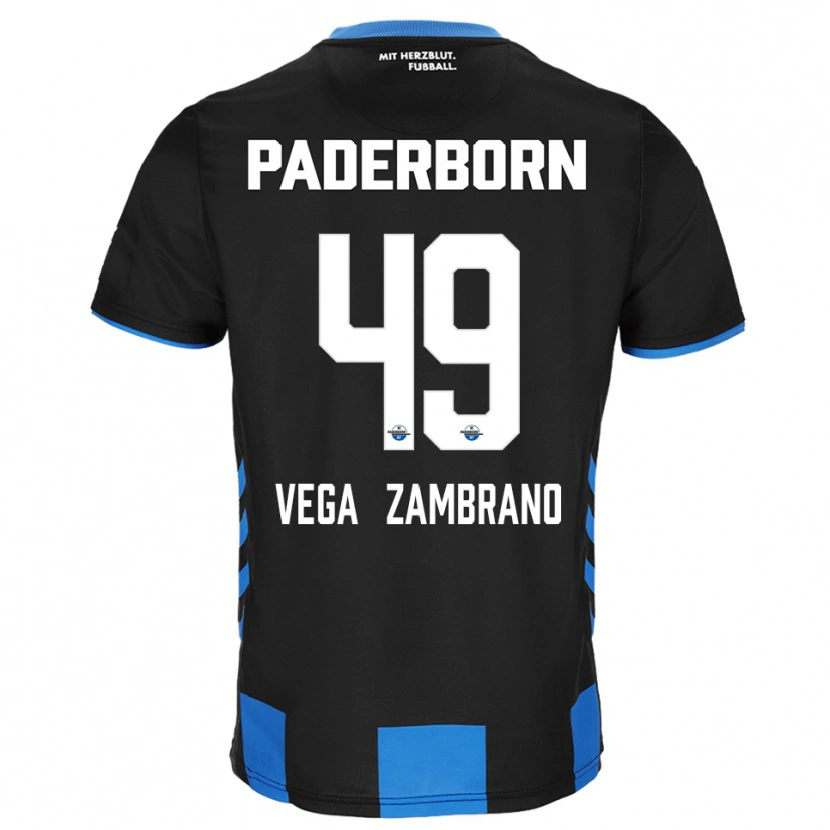 Danxen Donna Maglia Joel Vega Zambrano #49 Nero Blu Kit Gara Home 2025/26 Maglietta