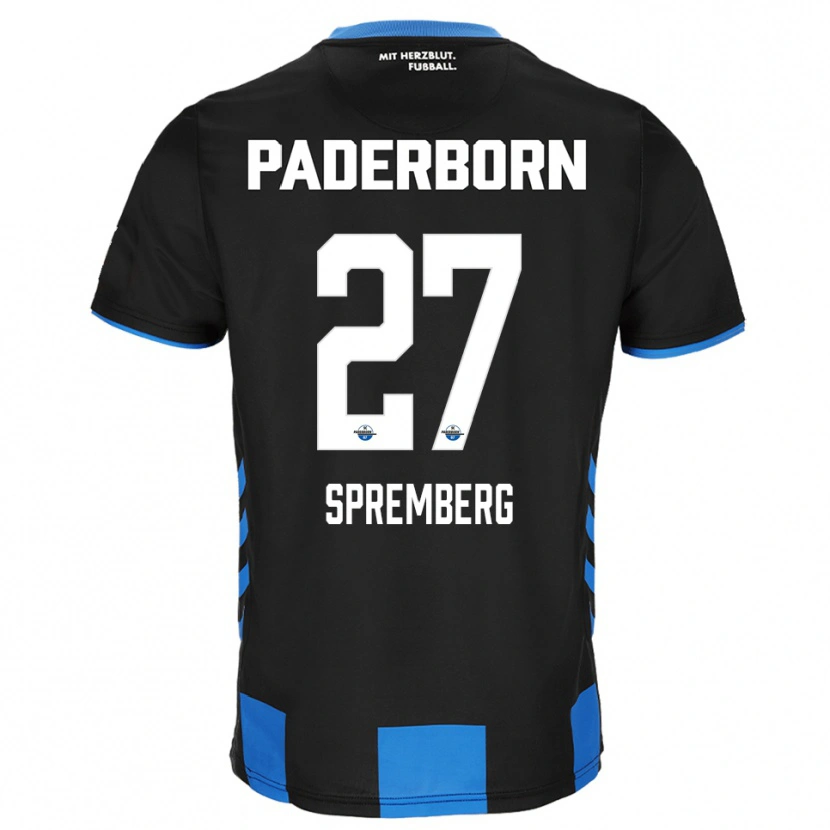 Danxen Donna Maglia Lenn Spremberg #27 Nero Blu Kit Gara Home 2025/26 Maglietta