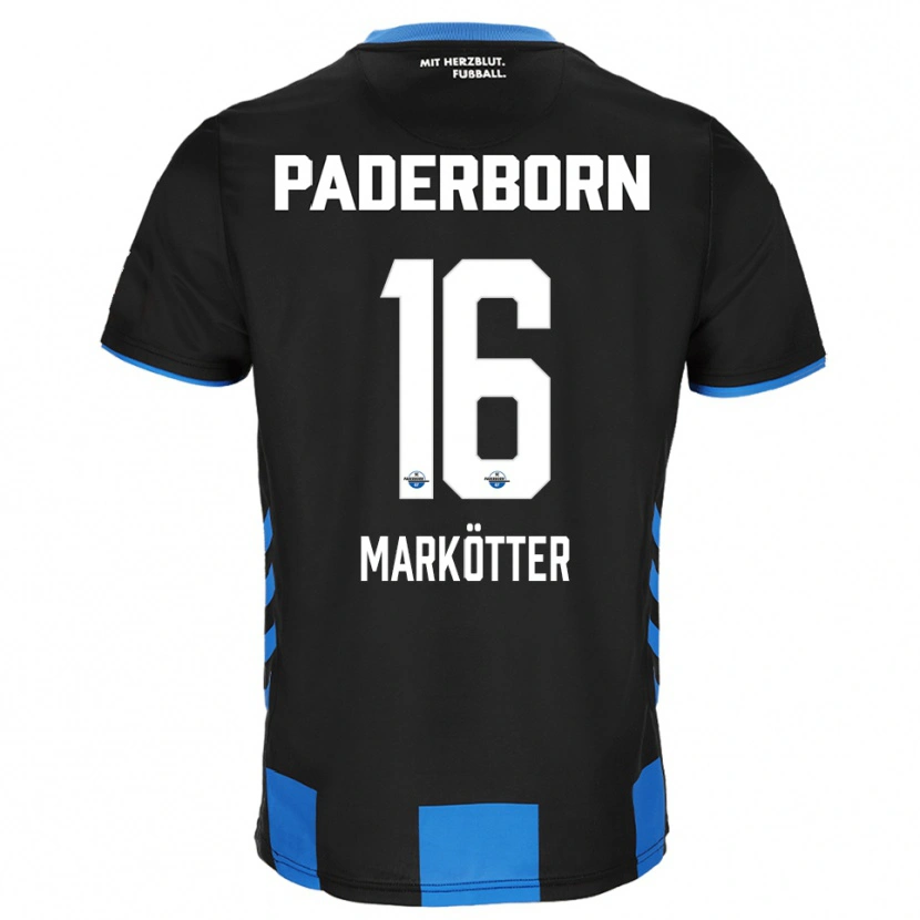 Danxen Donna Maglia Jonah Markötter #16 Nero Blu Kit Gara Home 2025/26 Maglietta