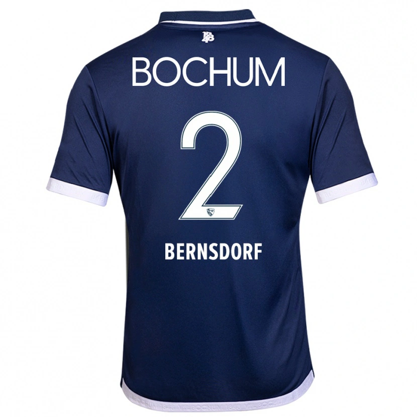 Danxen Donna Maglia Luca Bernsdorf #2 Blu Navy Bianco Kit Gara Home 2025/26 Maglietta