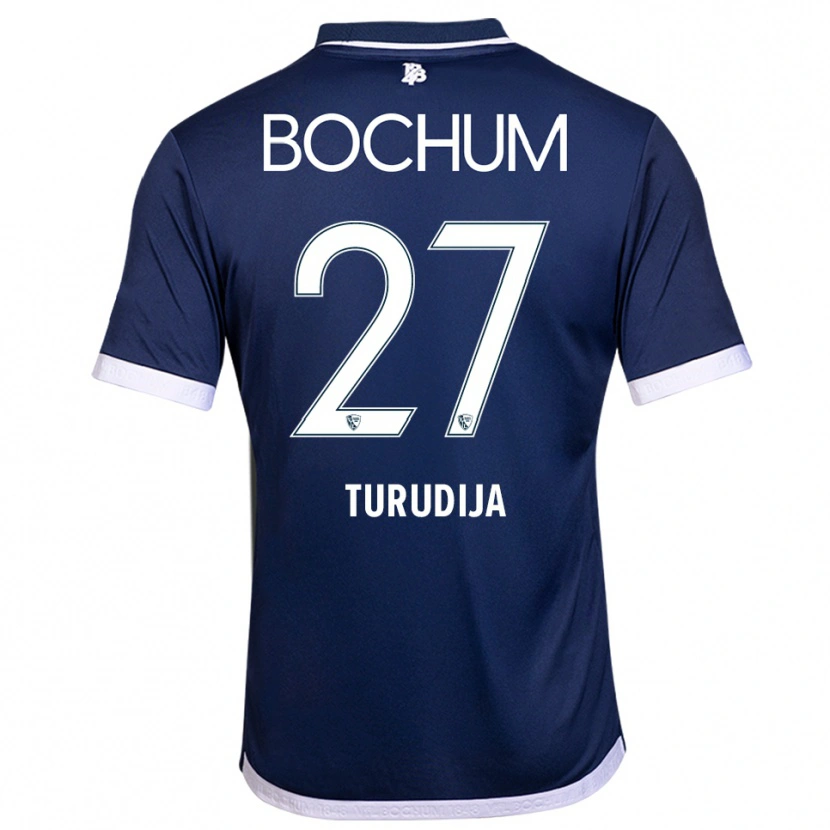 Danxen Donna Maglia Vahidin Turudija #27 Blu Navy Bianco Kit Gara Home 2025/26 Maglietta