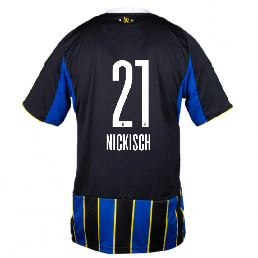 Danxen Donna Maglia Jonas Nickisch #21 Blu Nero Giallo Kit Gara Home 2025/26 Maglietta