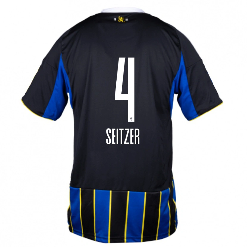 Danxen Donna Maglia Max Seitzer #4 Blu Nero Giallo Kit Gara Home 2025/26 Maglietta