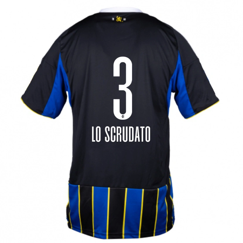 Danxen Donna Maglia Gianluca Lo Scrudato #3 Blu Nero Giallo Kit Gara Home 2025/26 Maglietta