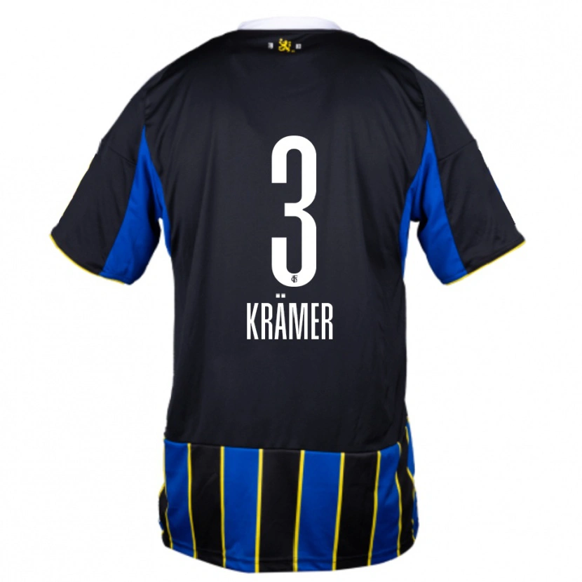 Danxen Donna Maglia Nils Krämer #3 Blu Nero Giallo Kit Gara Home 2025/26 Maglietta