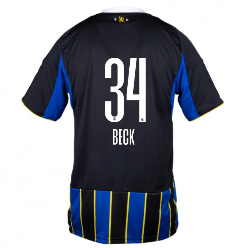 Danxen Donna Maglia Luis Beck #34 Blu Nero Giallo Kit Gara Home 2025/26 Maglietta