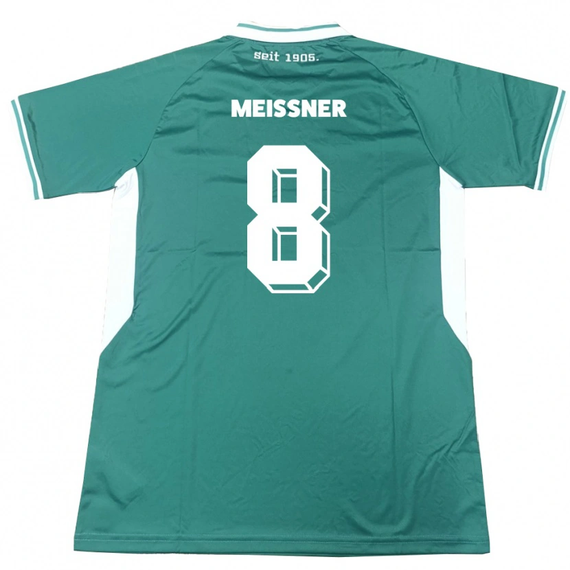 Danxen Donna Maglia Thomas Meißner #8 Verde Bianco Kit Gara Home 2025/26 Maglietta