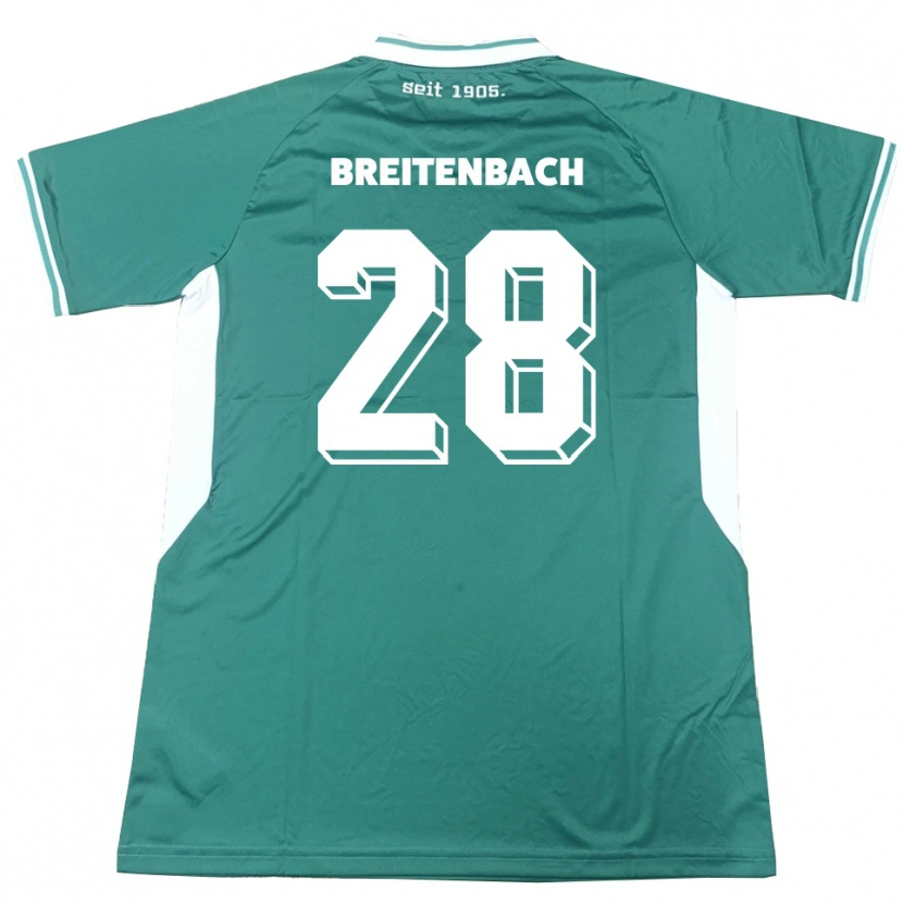 Danxen Donna Maglia Fabio Breitenbach #28 Verde Bianco Kit Gara Home 2025/26 Maglietta