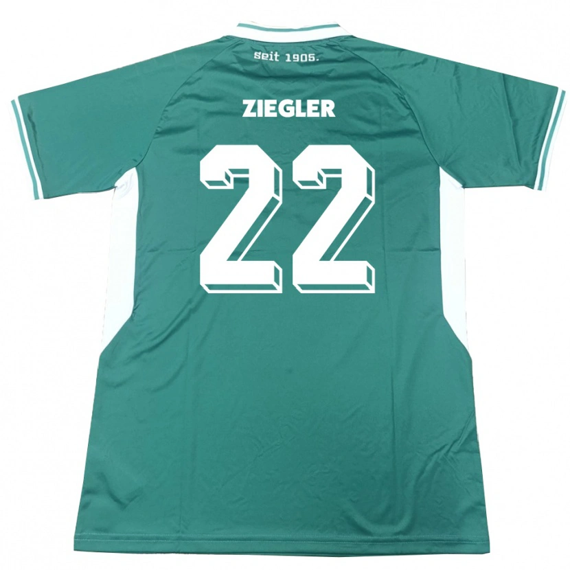 Danxen Donna Maglia Kevin Ziegler #22 Verde Bianco Kit Gara Home 2025/26 Maglietta
