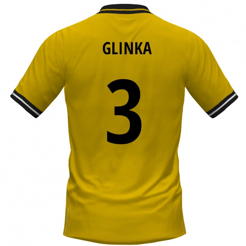Danxen Donna Maglia Tim Glinka #3 Giallo Nero Kit Gara Home 2025/26 Maglietta