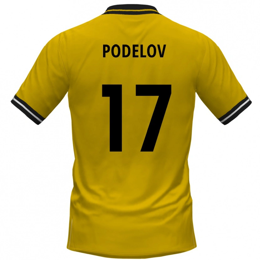 Danxen Donna Maglia David Podelov #17 Giallo Nero Kit Gara Home 2025/26 Maglietta