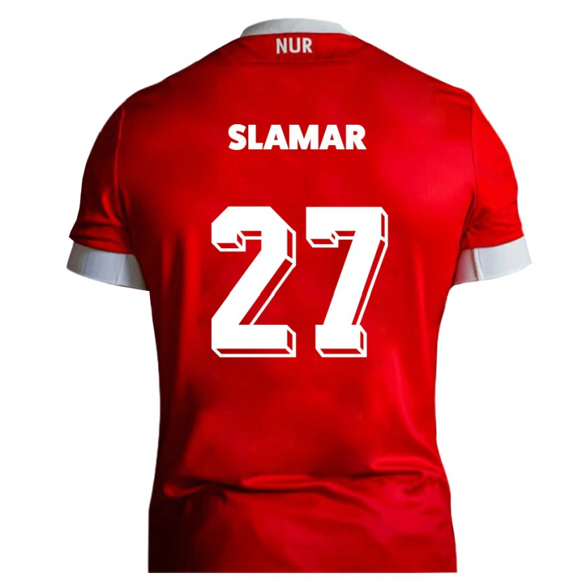 Danxen Donna Maglia Dennis Slamar #27 Rosso Bianco Kit Gara Home 2025/26 Maglietta