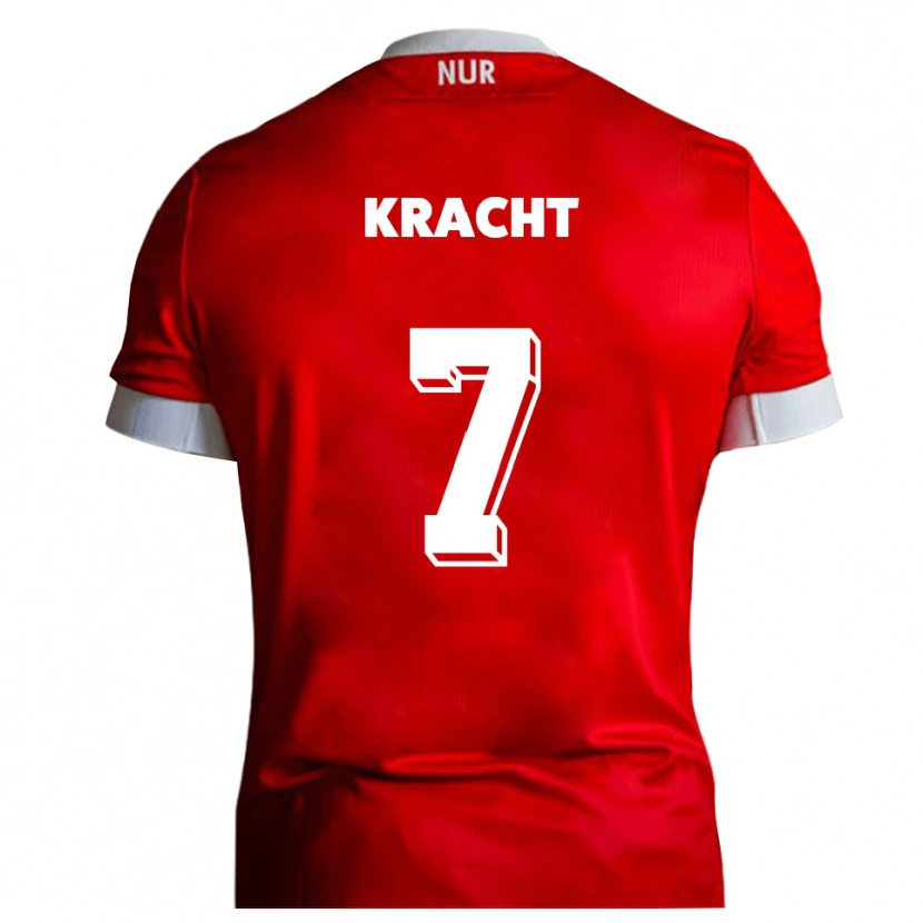 Danxen Donna Maglia Edwin Kracht #7 Rosso Bianco Kit Gara Home 2025/26 Maglietta