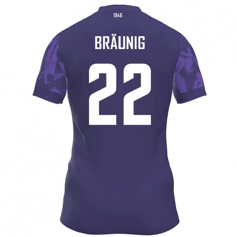 Danxen Donna Maglia Liam Bräunig #22 Viola Bianco Kit Gara Home 2025/26 Maglietta