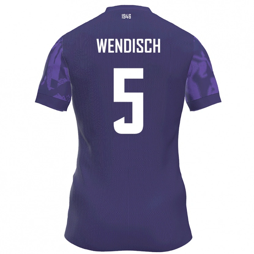 Danxen Donna Maglia Pascal Wendisch #5 Viola Bianco Kit Gara Home 2025/26 Maglietta