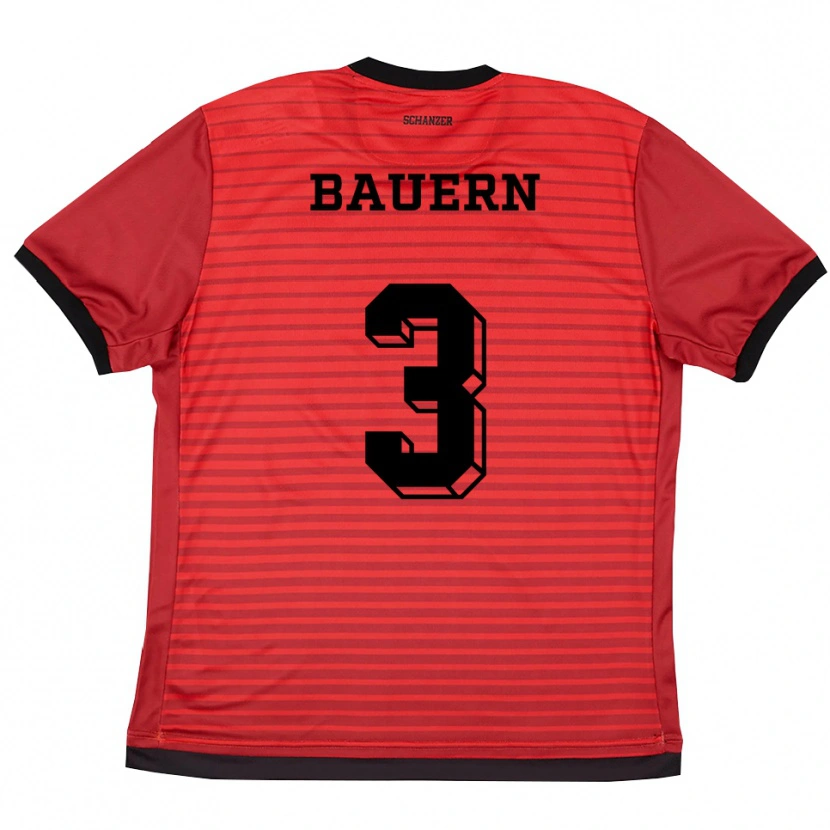 Danxen Donna Maglia Katharina Bauern #3 Rosso Nero Kit Gara Home 2025/26 Maglietta