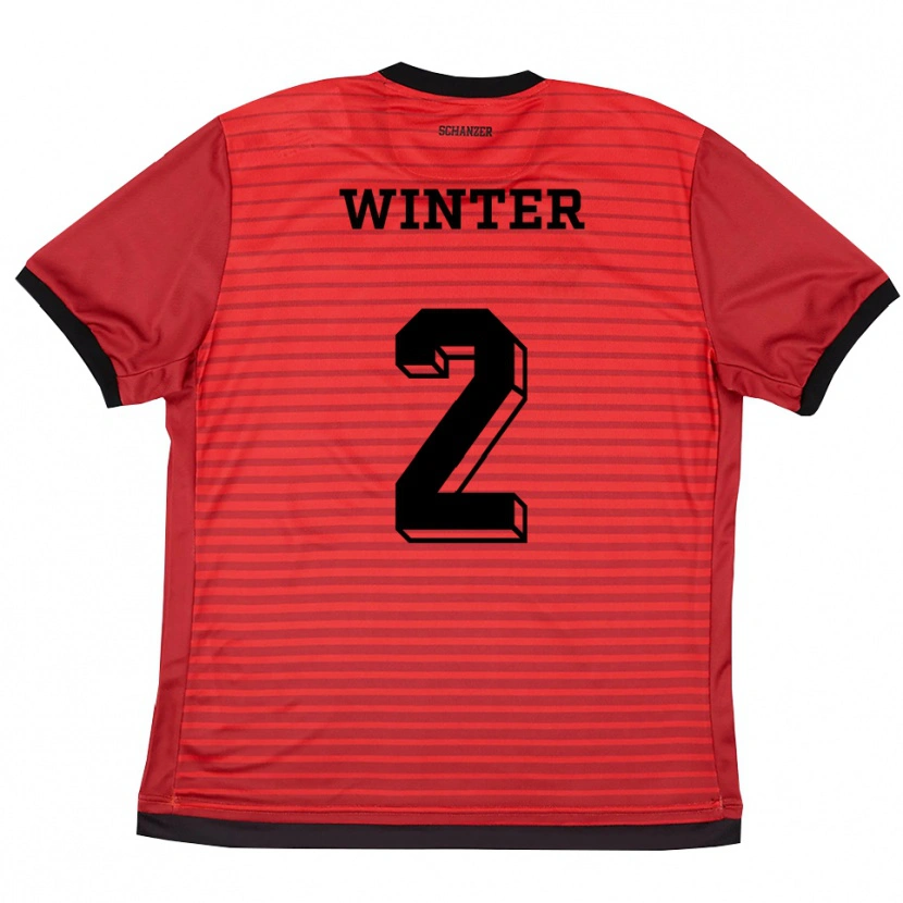 Danxen Donna Maglia Mara Winter #2 Rosso Nero Kit Gara Home 2025/26 Maglietta