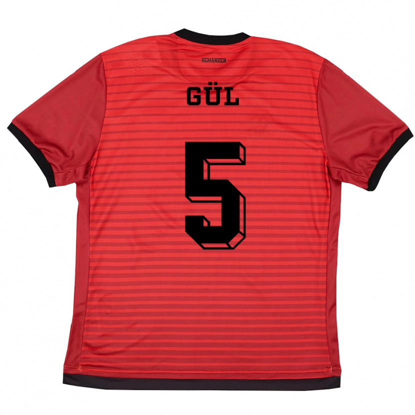 Danxen Donna Maglia Emre Gül #5 Rosso Nero Kit Gara Home 2025/26 Maglietta