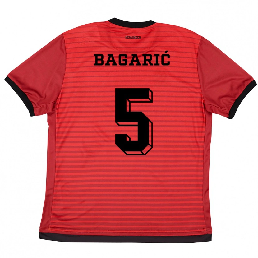 Danxen Donna Maglia Tomislav Bagarić #5 Rosso Nero Kit Gara Home 2025/26 Maglietta