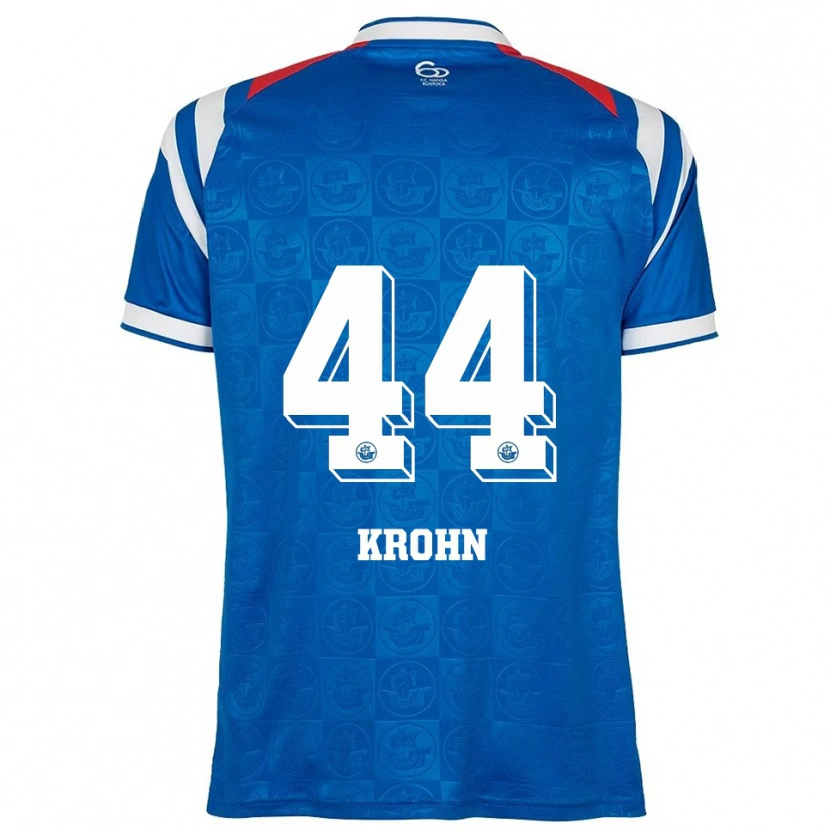 Danxen Donna Maglia Tim Krohn #44 Blu Bianco Rosso Kit Gara Home 2025/26 Maglietta