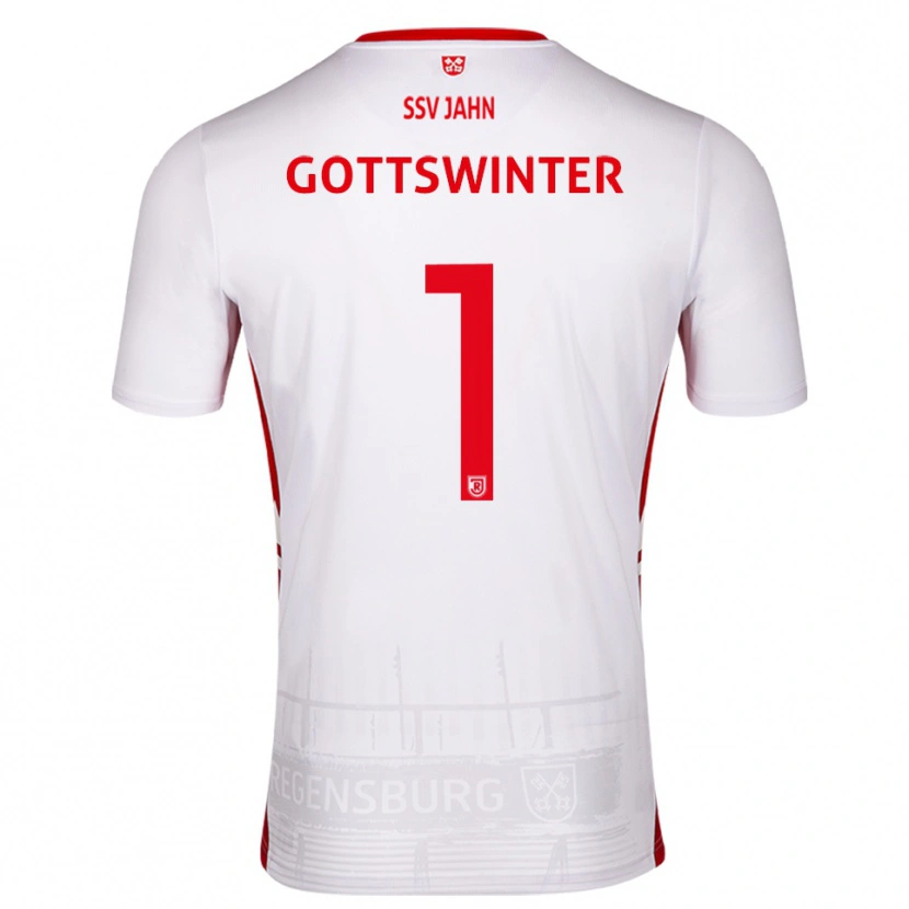 Danxen Donna Maglia Florian Gottswinter #1 Bianco Rosso Kit Gara Home 2025/26 Maglietta