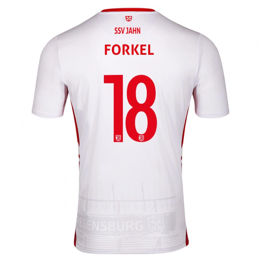 Danxen Donna Maglia Dustin Forkel #18 Bianco Rosso Kit Gara Home 2025/26 Maglietta