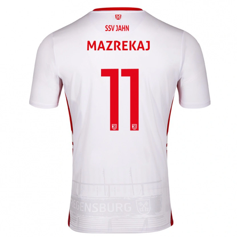 Danxen Donna Maglia Abaz Mazrekaj #11 Bianco Rosso Kit Gara Home 2025/26 Maglietta