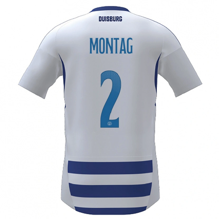 Danxen Donna Maglia Moritz Montag #2 Bianco Blu Kit Gara Home 2025/26 Maglietta
